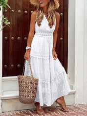 Sunny Wear | Elegantes langes Kleid mit Spitze