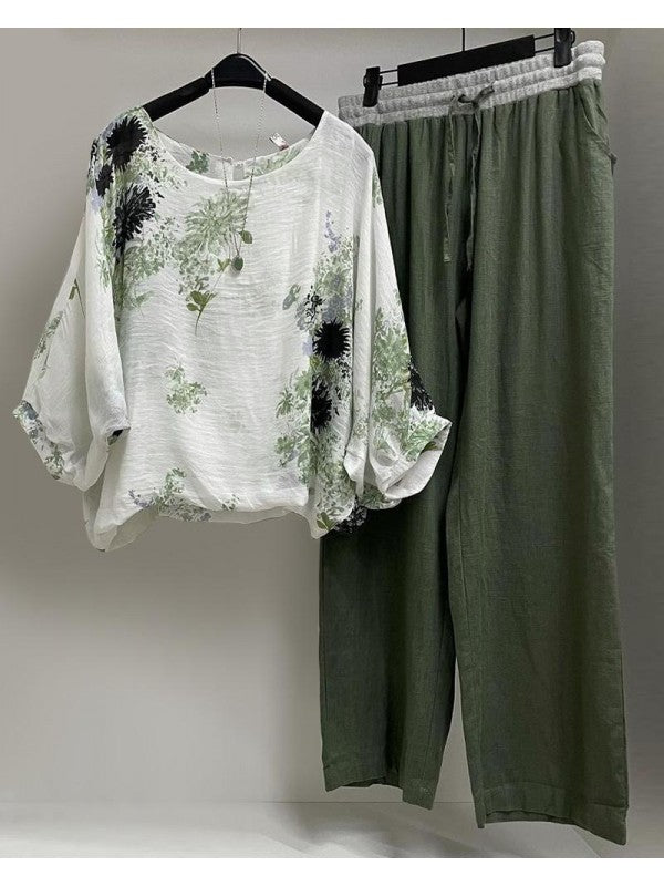 Klassisch elegantes T-Shirt-Hosen-Set l Avelene