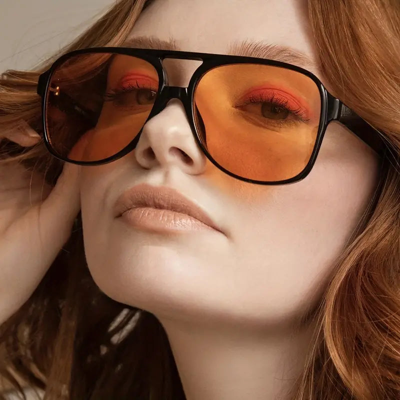 Retro-Sonnenbrille mit großem Rahmen l Geashna