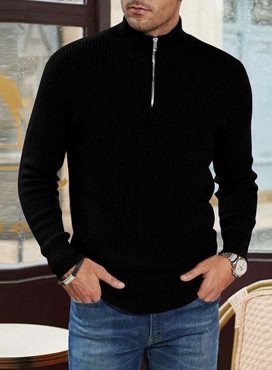 Benny | Stilvoller Bequemer Herrenpullover mit Reißverschluss