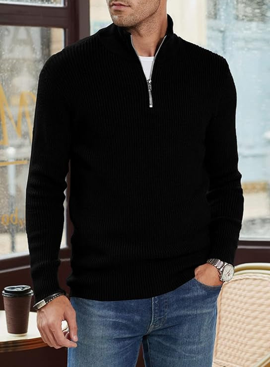 Benny | Stilvoller Bequemer Herrenpullover mit Reißverschluss
