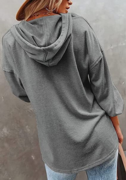 Leslie | Sweatshirt im Basic-Stil mit Knöpfen