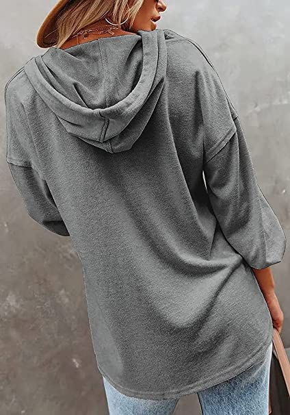 Leslie | Sweatshirt im Basic-Stil mit Knöpfen