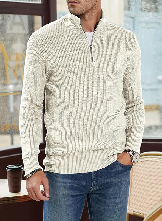 Benny | Stilvoller Bequemer Herrenpullover mit Reißverschluss