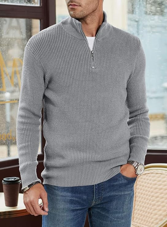 Benny | Stilvoller Bequemer Herrenpullover mit Reißverschluss