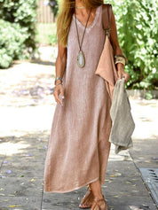 Ärmelloses Maxi-Leinenkleid l Kaydence