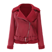 Luxuriöse vegane Lederjacke mit Fell für Damen 2025 Trendy Jacke | Marette