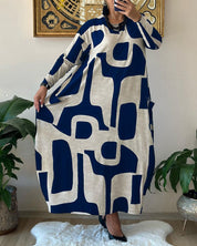 Kleid mit langen Ärmeln und Aufdruck l Lowanna