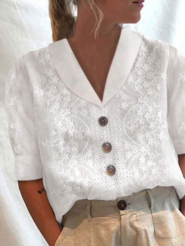 Bluse Kurzarm Loose l Avena