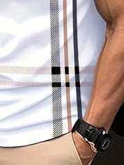 Maxwe l Stylisches gestreiftes kurzarm-t-shirt für herren