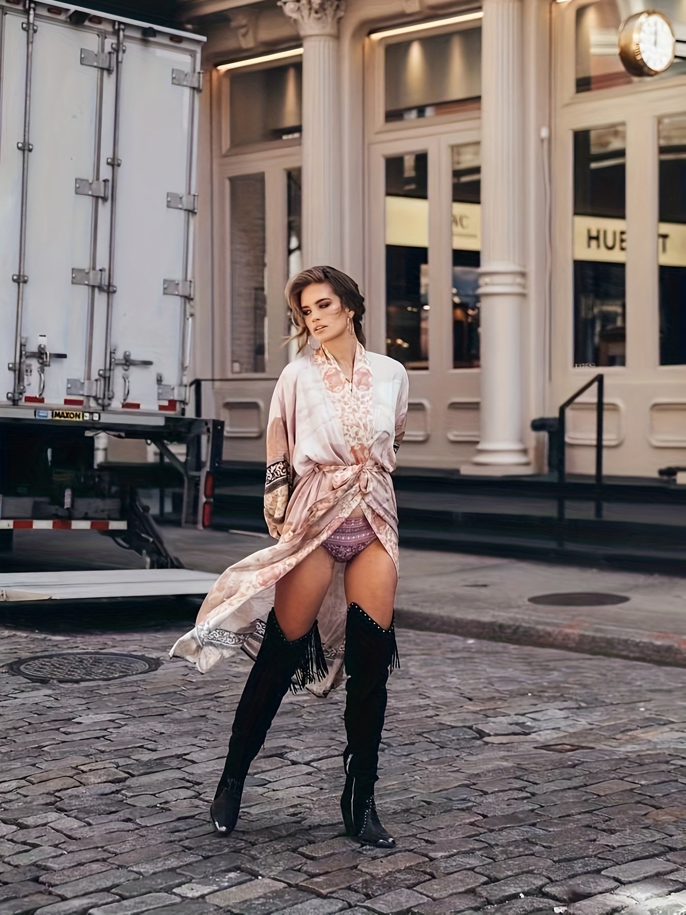Bedruckter, vom Kimono inspirierter, stylischer Strandüberwurf | Frühlingskollektion für Damen | Trinetta