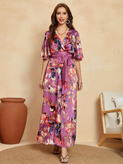 Sicily l Lässiges Maxikleid mit Rüschenärmeln und Gürtel