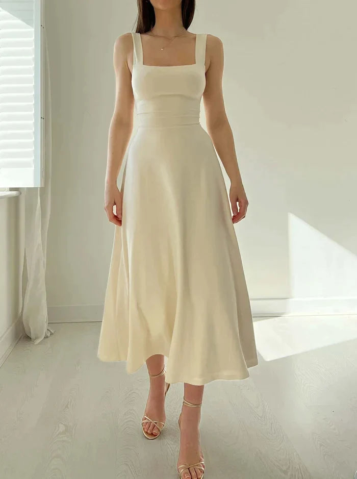 Nova l Schlankes, fließendes Frühlings- und Sommerkleid für Frauen mit dickem Träger