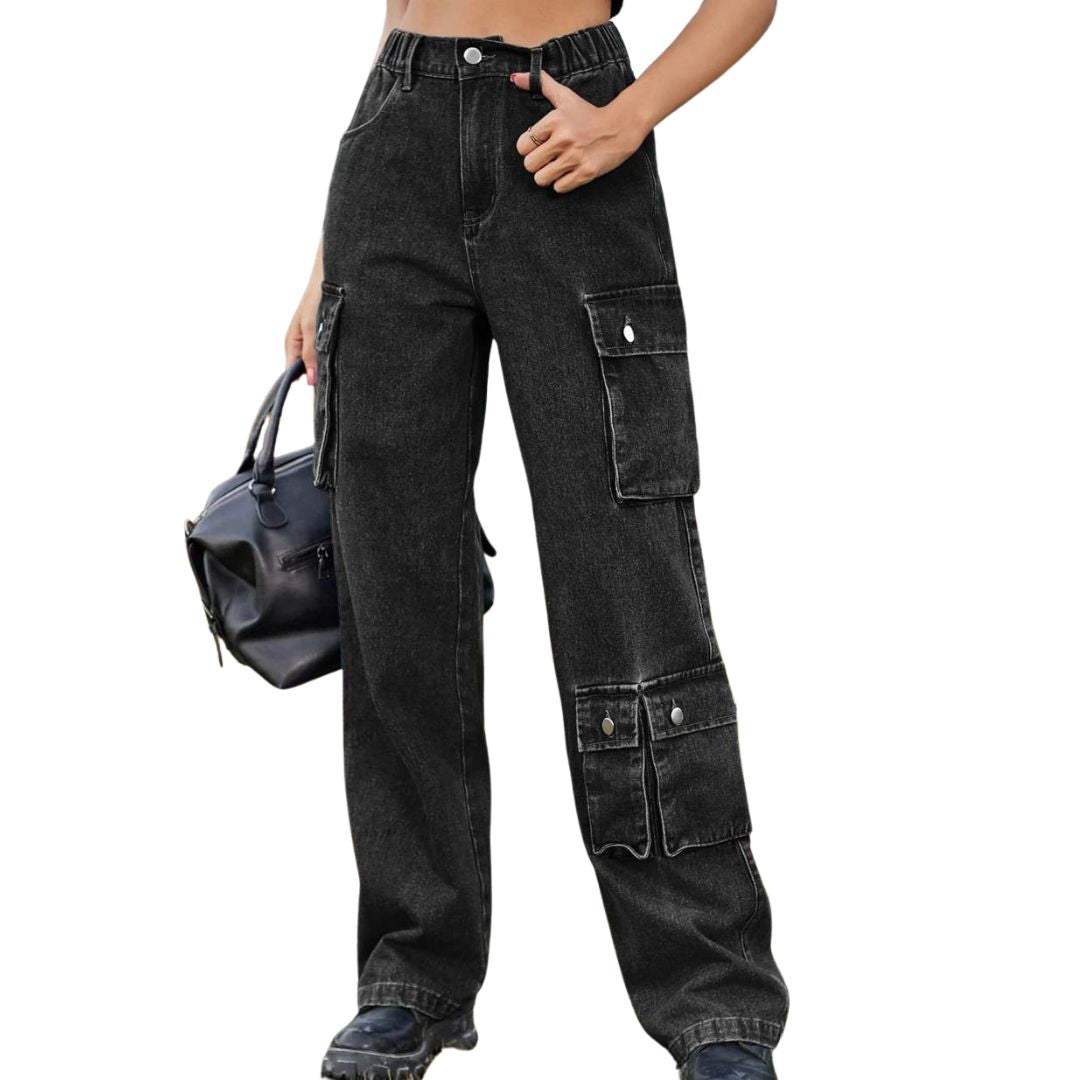 Bolly | Cargo-Jeans mit hohem Bund und praktischen Taschen