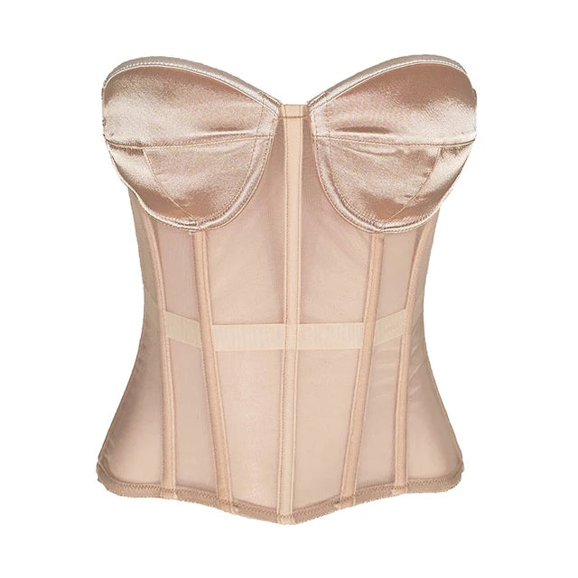 Alyanna | Damen-Taillentrainer-Korsett Durchsichtiger Netz-BH