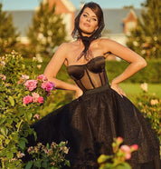 Alyanna | Damen-Taillentrainer-Korsett Durchsichtiger Netz-BH