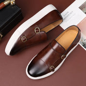 Stellan l Herren-Slipper aus Leder mit Doppelschnalle