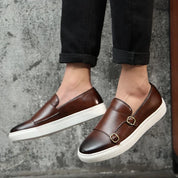 Stellan l Herren-Slipper aus Leder mit Doppelschnalle