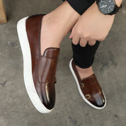 Stellan l Herren-Slipper aus Leder mit Doppelschnalle