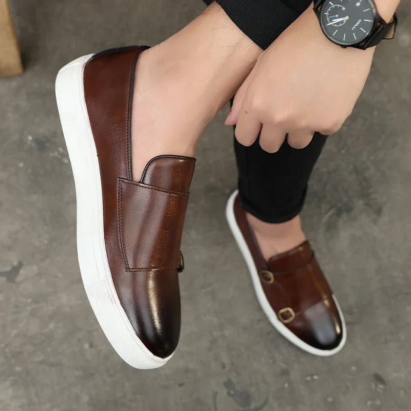 Stellan l Herren-Slipper aus Leder mit Doppelschnalle