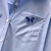 Mariah Leonel l Frühlingsbluse mit besticktem Schmetterling für Damen