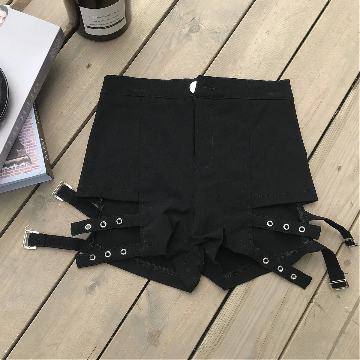 Zaralyn l Damen schwarz hoch taillierte Frühling plus Größe Sommer modische Shorts
