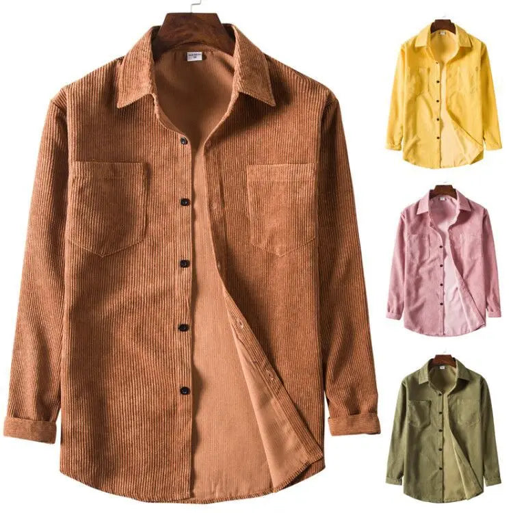 Dredd l Herren-Bluse aus Cord mit langen Ärmeln