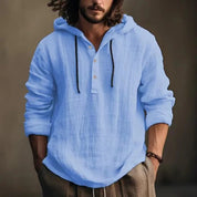 Bueno | Herren-Leinen-Kapuzenpullover Frühlings- und Sommerbluse