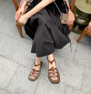 Eliza | Schicke Riemchensandalen mit Goldener Akzent-Schnalle