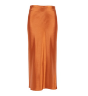 Raphia l Langer Rock aus Satin und Seide mit hoher Taille