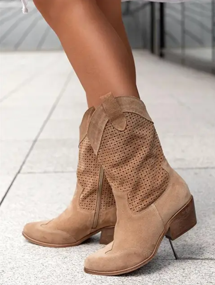 Braune Stiefel | Cowboystiefel, die atmen können