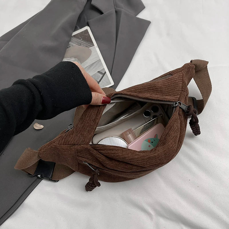 Lässige Cordtasche für Damen | Trendige Gürteltasche | Umhängetasche l Gladys