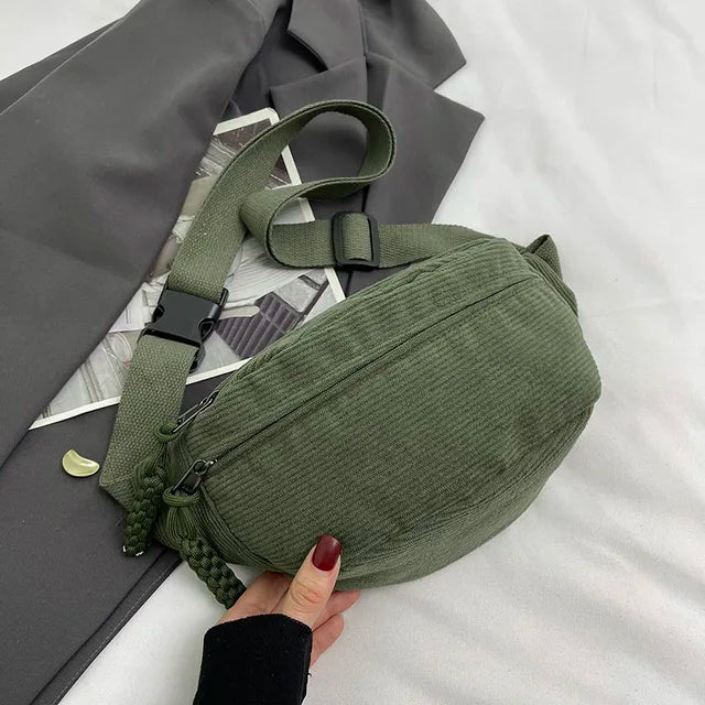 Lässige Cordtasche für Damen | Trendige Gürteltasche | Umhängetasche l Gladys