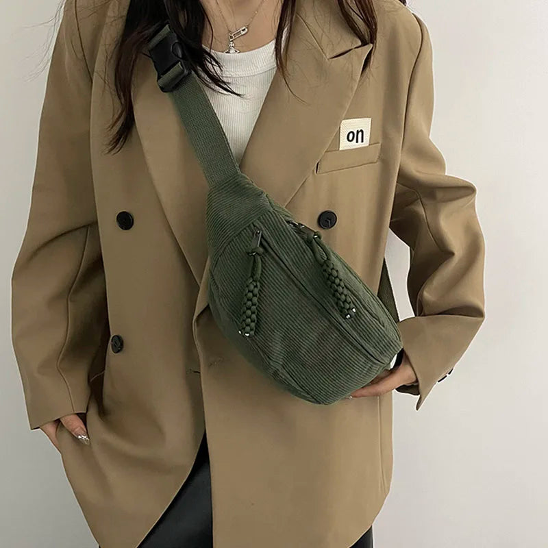 Lässige Cordtasche für Damen | Trendige Gürteltasche | Umhängetasche l Gladys