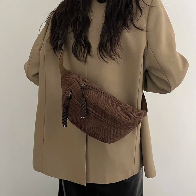 Lässige Cordtasche für Damen | Trendige Gürteltasche | Umhängetasche l Gladys