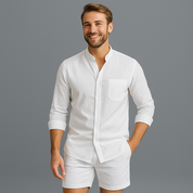 Minimalistische Luftzug Baumwoll-Leinen Herren Sommer Kombination l Merle