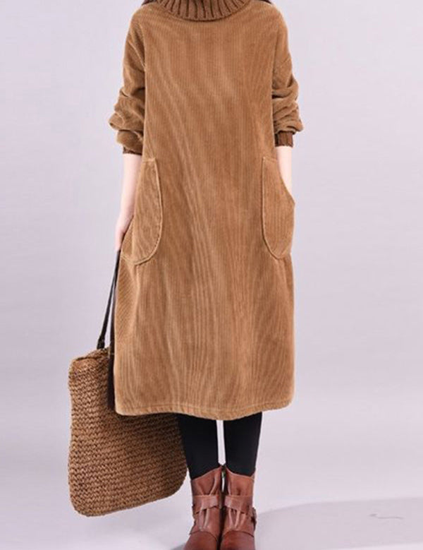 Coffee-Patchwork-thick-Corduroy-Dresses-Turtle-Neck-Long-Sleeve2.jpg