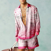 Garrett l Herren Sommer Strand Urlaub Hawaii Terno Set mit Bluse und Shorts