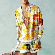 Garrett l Herren Sommer Strand Urlaub Hawaii Terno Set mit Bluse und Shorts