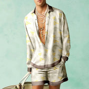 Garrett l Herren Sommer Strand Urlaub Hawaii Terno Set mit Bluse und Shorts