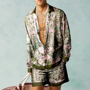 Garrett l Herren Sommer Strand Urlaub Hawaii Terno Set mit Bluse und Shorts