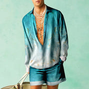 Garrett l Herren Sommer Strand Urlaub Hawaii Terno Set mit Bluse und Shorts