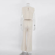 Yasmin l Ärmel-Top und Slim-Fit-Frühlingshose [zweiteiliges passendes Damen-Set]