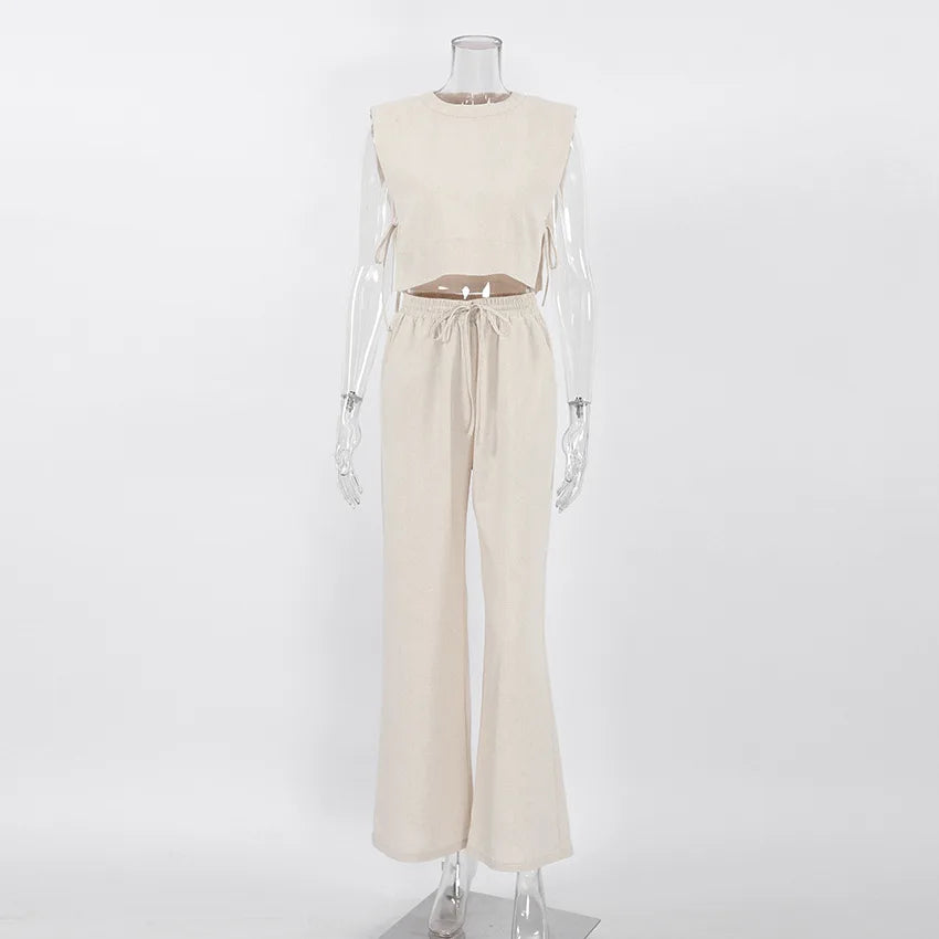 Yasmin l Ärmel-Top und Slim-Fit-Frühlingshose [zweiteiliges passendes Damen-Set]