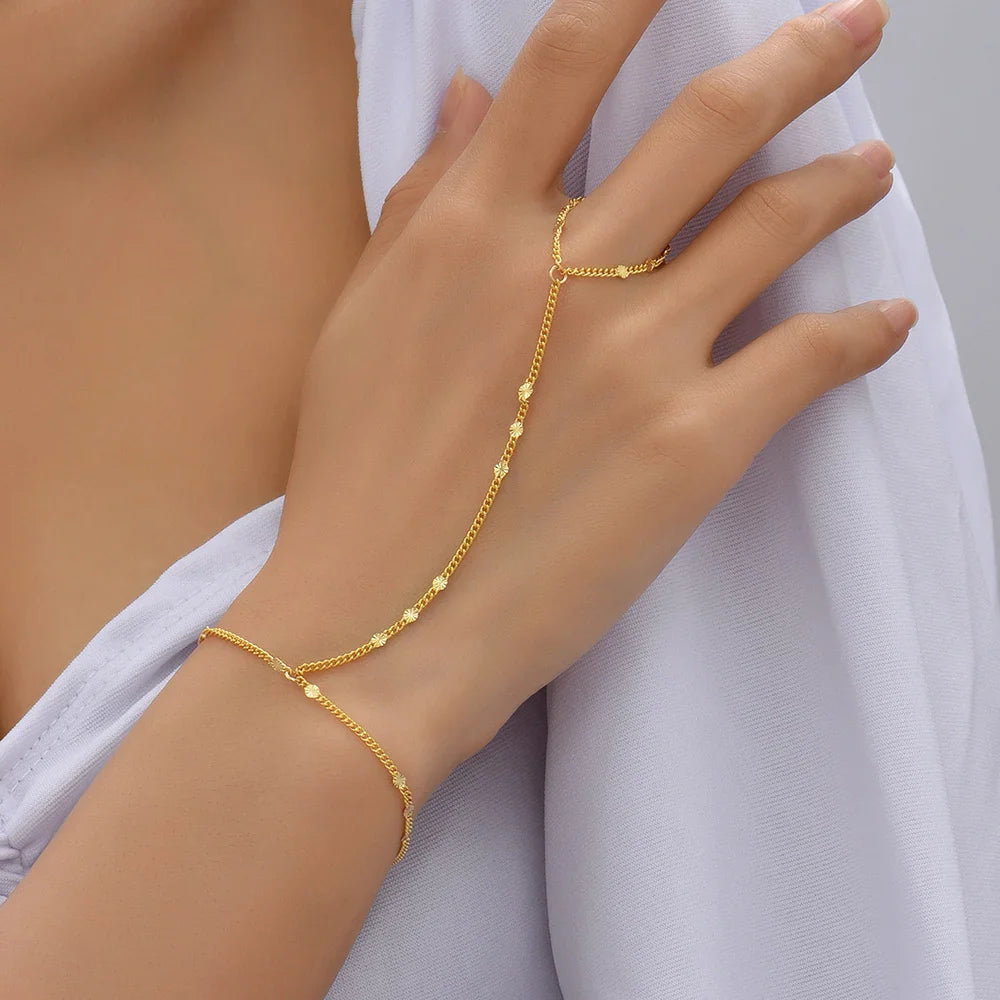 Kreative kleine Kettenarmbänder Fingerringe | Calista