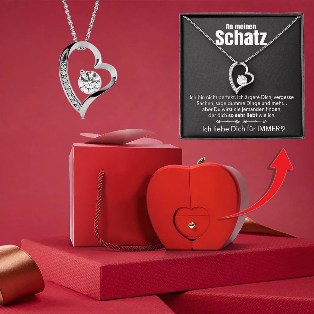 Yerina | 14k Weißgold Ausführung Herz Halskette - Muttertagsgeschenk