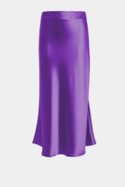 Raphia l Langer Rock aus Satin und Seide mit hoher Taille