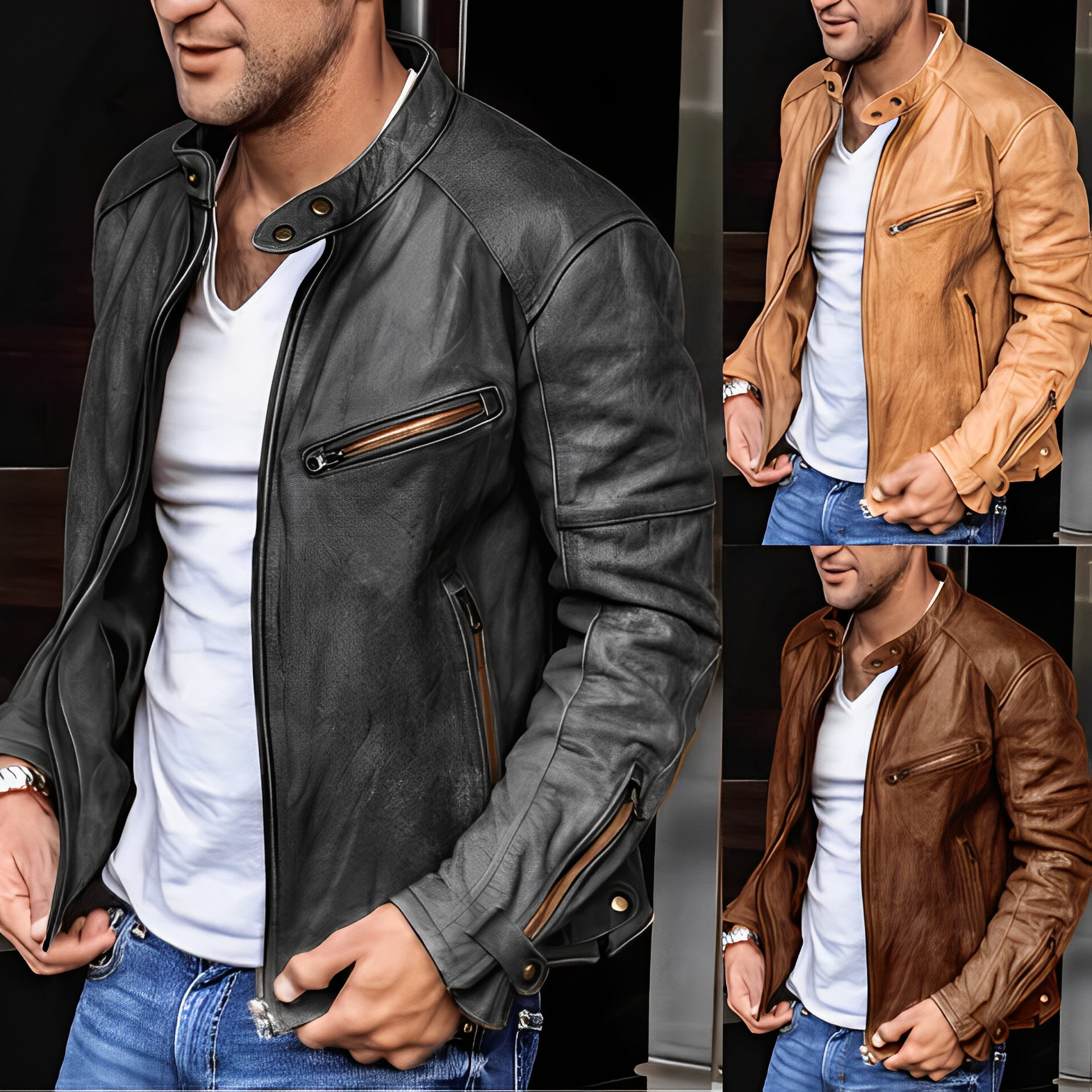 Weiche Leder Herrenjacke l Rocco