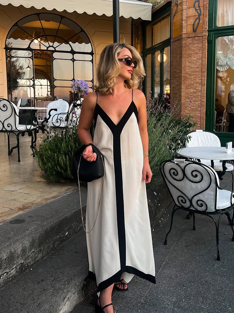 Aurora l Elegantes Strandkleid aus Seide ohne Rückenausschnitt für Frauen