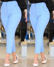 Aurora Elegante l Hohe Taille Arbeit Büro Formelle Damenhosen